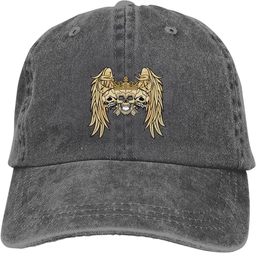 Miniatura 9 de Cowboy Hat Trendy Hats for Man and Women Djustable Four Season Outdoor Baseball Cap of Hell Skull with Angel Deep Heather