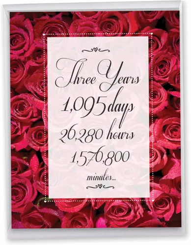 Miniatura 9 de NobleWorks Tarjeta de felicitación de aniversario Jumbo 3rd Milestone de 8.5 x 11 pulgadas con sobre para hombres, mujeres (1 unidad) Floral Couple