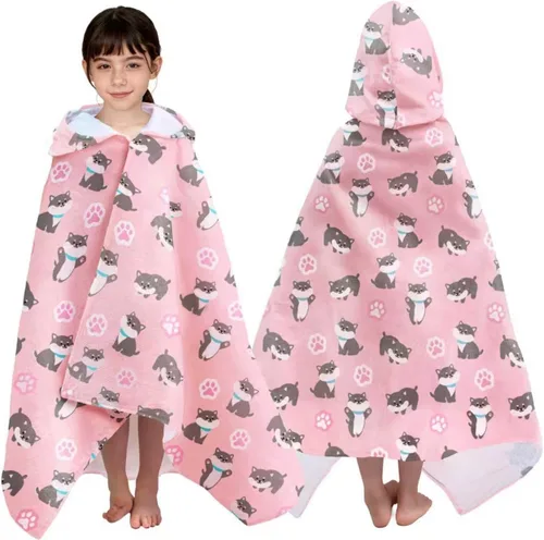 Miniatura 28 de VOOVA & MOVAS Toalla de playa con capucha para niños de 3 a 8 años, 30 x 50 pulgadas, suave, gruesa, grande, 100% algodón, absorbente para playa