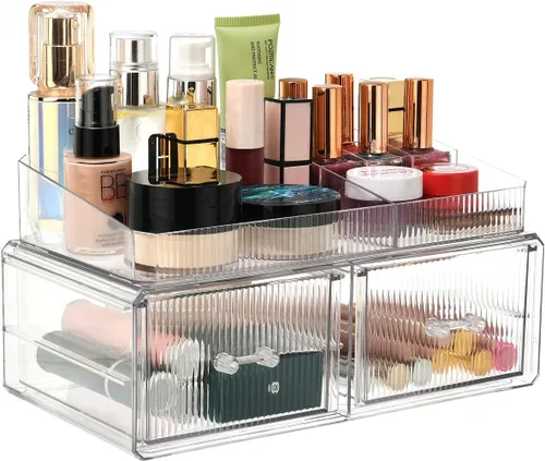 Miniatura 14 de ZHIAI Organizador Cosmético Apilable, Organizador Cosmético de Acrílico para Cómoda, Tocador, Gabinete de Cocina, Baño, Debajo del Fregadero