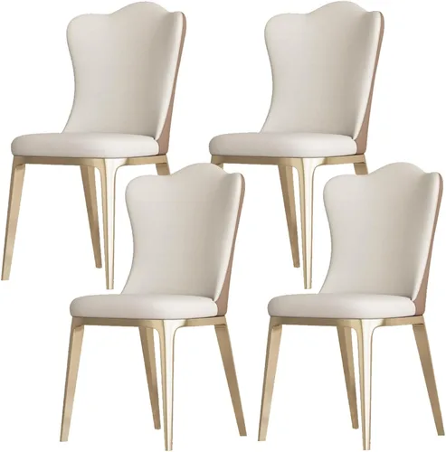 Miniatura 9 de Juego de 6 sillas de comedor, sillas de comedor tapizadas, sillas de cocina modernas con respaldo, silla de vestíbulo con patas de metal