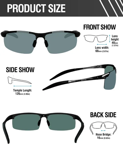 Miniatura 43 de Duco - Gafas de sol deportivas polarizadas para hombre con protección UV 8177s