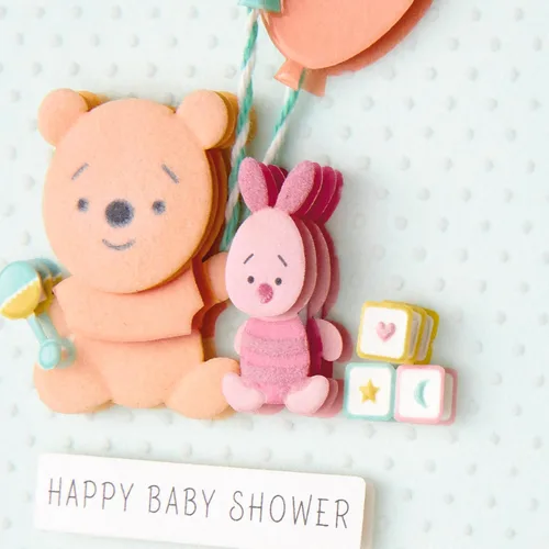 Miniatura 4 de Tarjeta de baby shower de Hallmark Signature Disney para nuevos padres (Winnie the Pooh y Piglet) Bienvenida al nuevo bebé, Felicidades