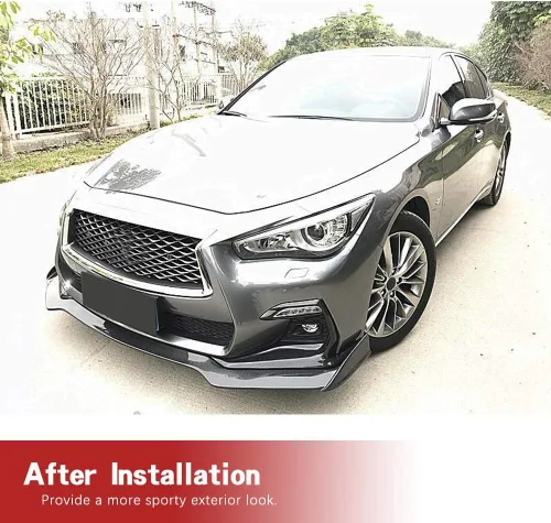 Miniatura 3 de Cubierta delantera de fibra de carbono para luz antiniebla para Infiniti Q50 Sport Sedan 2018-2020 Ventilación de flujo de aire cubierta de entrada