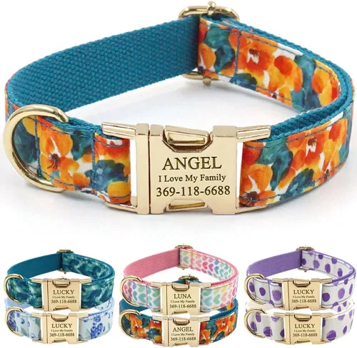 Miniatura 33 de PETDURO Collar Personalizado para Perro A cuadros Negro Blanco con Nombre y Teléfono Grabados en Hebilla de Metal Plateado para Perros Grandes