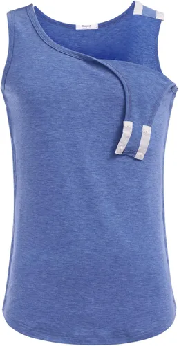 Miniatura 6 de Deyeek Camisetas sin mangas unisex con acceso completo a presión para hombres y mujeres, camisetas de recuperación de hombro para después