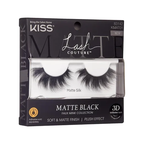 Miniatura 2 de Kiss Lash Couture - Pestañas postizas de imitación de visón negro mate, 0.551 pulgadas, volumen 3D, acabado suave y mate, efecto felpa, fácil