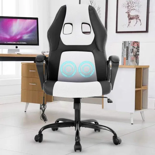 Miniatura 13 de Silla gamer para computadora PC, silla de oficina para adultos, adolescentes y niños, silla ergonómica de piel sintética con soporte lumbar