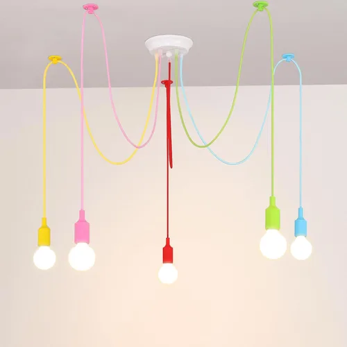 Miniatura 2 de Lámpara Colgante de Araña Colorida, Luminarias Divertidas para Niños, Lámpara de Techo Ajustable DIY para Habitación de Niñas y Niños, Sala
