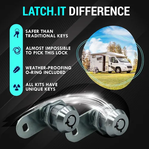 Miniatura 5 de LATCH.IT - Cerraduras para almacenamiento de RV (vehículos recreativos) de 1-1/8 pulgadas; paquete de 10 cerraduras para compartimentos