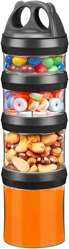 Miniatura 12 de BeneLabel Contenedores apilables de almacenamiento de alimentos con sistema de bloqueo giratorio, contenedores Tritan sin BPA para viajes, fórmula