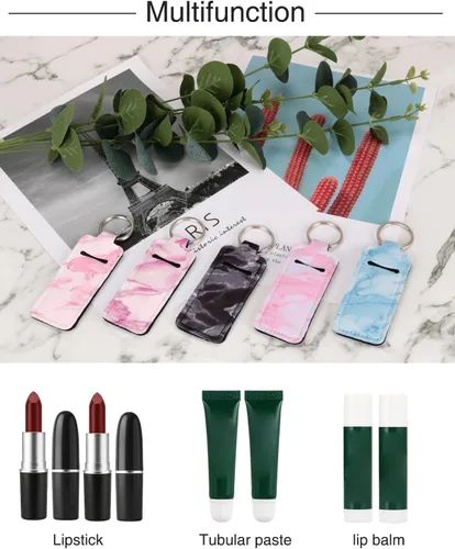 Miniatura 5 de Meiiy Chapstick Soporte para bálsamo labial, funda para lápiz labial, soporte para brillo de labios con gancho, 3 piezas de relleno de calcetines
