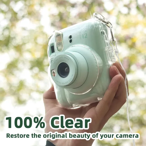 Miniatura 7 de Caiyoule Funda transparente Mini 12 - Funda protectora para cámara compatible con Fujifilm Instax Mini 12, funda rígida de PC para cámara