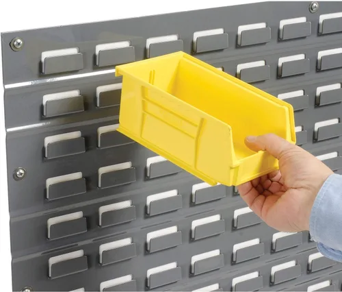 Miniatura 4 de Global Industrial Panel de bastidor de pared con (32) contenedores amarillos, 36x7x19