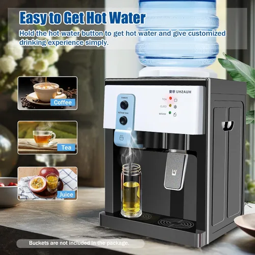 Miniatura 8 de Enfriador de agua para encimera de carga superior de 5 galones, mini dispensador de agua con agua caliente, caliente y fría, dispensador de agua