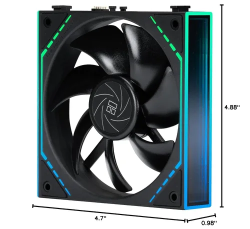 Miniatura 7 de Thermalright TL-M12QR - Ventiladores de caja inversa de 4.724 in, 1500 RPM, 47.6 CFM, 1 paquete Flujo de aire inverso, cadena margarita PWM/ARGB