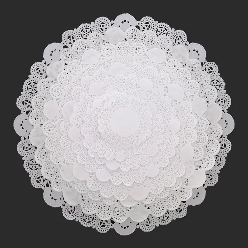 Miniatura 5 de AmerCareRoyal - Tapones de encaje, redondos, 8.0 in, blanco, 5,000/cartón