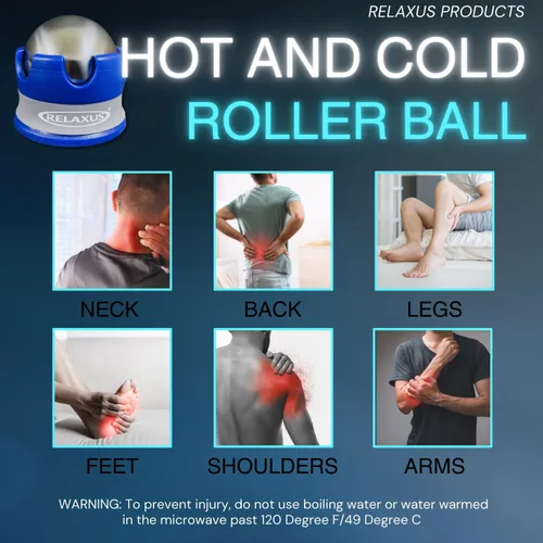 Miniatura 4 de Harmony ICE - Pelota de masaje Hot Roller, gel aislante que mantiene la temperatura fría o del calor, acero inoxidable de grado alimenticio, masaje