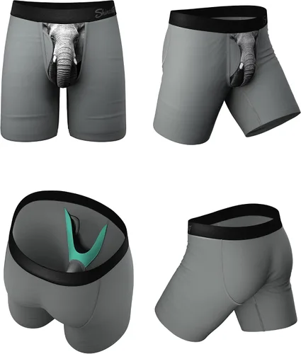 Miniatura 5 de Shinesty Calzoncillos tipo bóxer de pierna larga para hombre, ropa interior de apoyo de 8.5 pulgadas con entrepierna