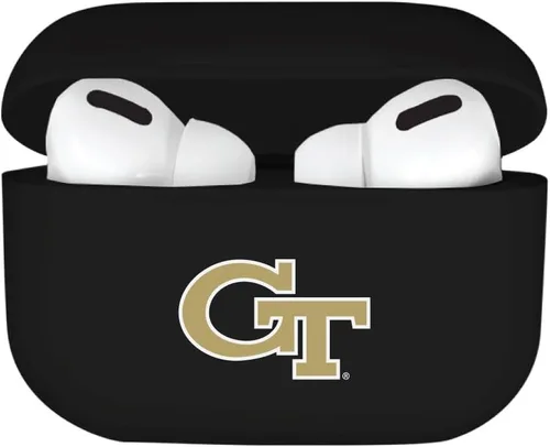 OTM Essentials Funda para auriculares con licencia oficial del Instituto de Tecnología de Georgia, compatible con Apple AirPods Pro, carga Negro