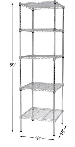 Miniatura 3 de Finnhomy, estantería con 5 estantes de alambre de acero, ajustable, estantería para almacenamiento inteligente, de metal, para salas o espacios