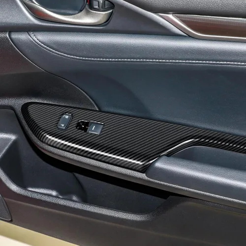 Miniatura 4 de Calcomanías para cubierta de panel de control de elevación de ventana de automóvil para Honda Civic 2016-2021, accesorios de 10ª