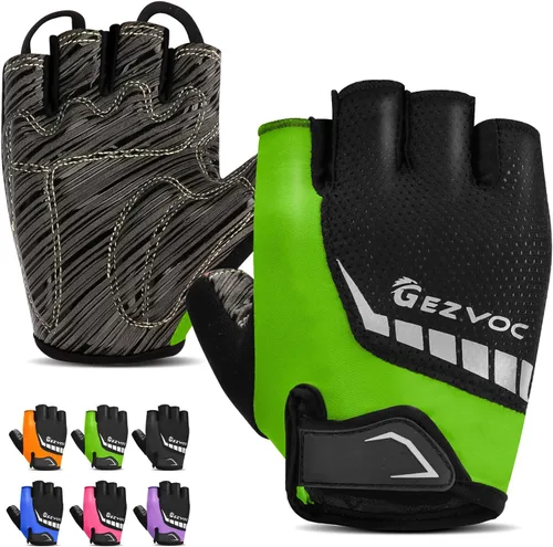 Guantes de ciclismo con almohadilla absorbente de golpes, agarre extra, ajuste flexible, peso ligero, transpirable para hombres y mujeres ciclismo