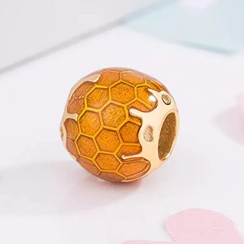 Miniatura 3 de Cuentas de plata de ley 925 de Bee Hive para pulseras europeas, Plata esterlina