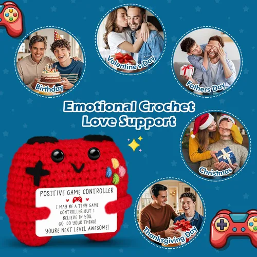 Miniatura 5 de Regalos de Controlador de Crochet Positivo para Chicas Adolescentes Chicos Adolescentes Navidad, Regalos de Jugador para Hombres Chicos