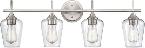 Miniatura 10 de ML Lighting Ashford - 3 tocador de baño ligero, 10.25 pulgadas de alto y 22 pulgadas de ancho, acabado de níquel cepillado cepillado níquel