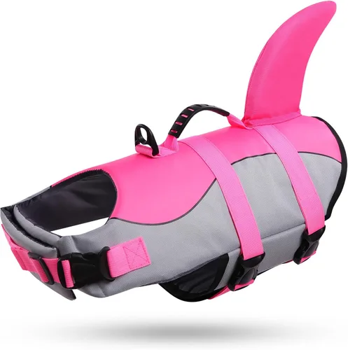 Miniatura 19 de Queenmore - Chaleco salvavidas Ripstop de tiburón para perro, ajustable, con alta flotabilidad y asa de rescate duradera, para perros pequeños