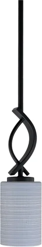 Miniatura 75 de Toltec Lighting Cavella Stem Colgado Mini colgante, acabado grafito, vidrio de muselina blanca de 4 pulgadas
