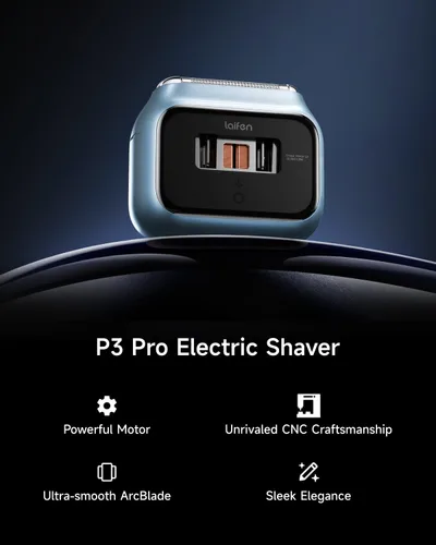 Laifen P3 Pro - Afeitadora eléctrica de 3 cuchillas, motores lineales duales de alta velocidad, 12,000 cortes/minuto, tiempo de funcionamiento de