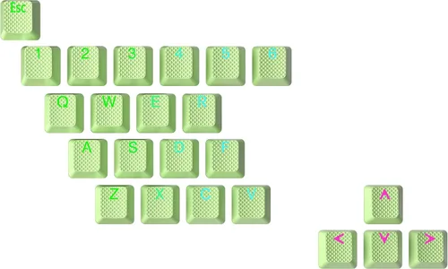 Miniatura 17 de Conjunto de teclas de goma Ranked Doble disparo translúcido Perfil OEM para teclado mecánico de juegos (Café Cuarzo, 23 teclas)