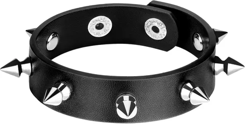 Miniatura 6 de Pulseras de cuero con tachuelas de pico, gargantilla punk gótica, accesorios punk unisex alt Accesorios
