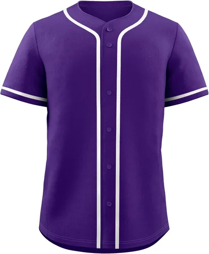 Miniatura 31 de KXK Camiseta de béisbol en blanco para hombre, camisas casuales con botones, manga corta, uniforme deportivo de equipo activo