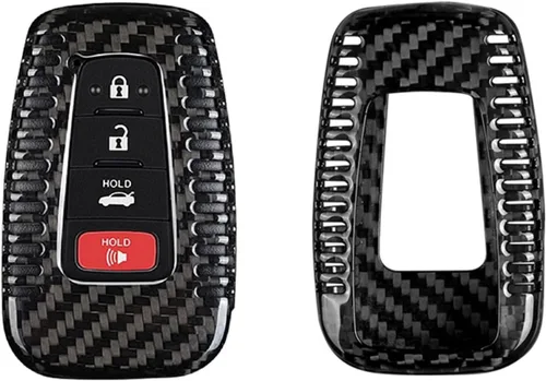 Miniatura 11 de Funda para llavero de fibra de carbono genuina para Toyota 86 GT86 Avalon C-HR Camry Corolla Highlander Land Cruiser Prado Prius RAV4 2016-2023