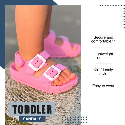 Miniatura 5 de NORTY Sandalias para niños y niñas Sandalias unisex para niños Zapatos de verano para niños pequeños con 2 correas ajustables con hebilla