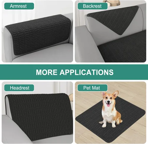 Miniatura 4 de Foxdecor Fundas para Brazos de Sofá Funda para Brazo de Sofá, Juego de Fundas para Brazos de Sillón de 2, Fundas Antideslizantes para Brazos
