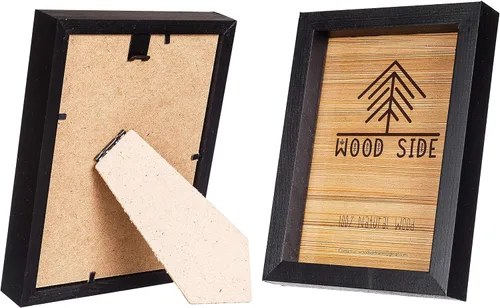 Miniatura 3 de Marcos de fotos de madera negra de 8 x 10 pulgadas, juego de 2 – 100% madera maciza ecológica natural con bordes gruesos para montaje en pared