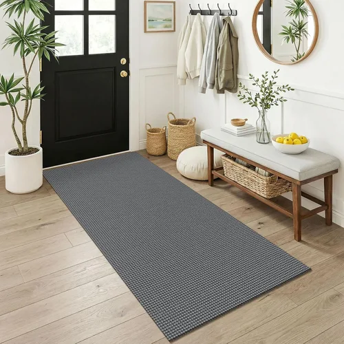 Miniatura 11 de KOZYFLY - Tapetes para entrada, lavable, tejido, con respaldo de goma antideslizante, de algodón, interiores, cocina, entrada, vestíbulo y puerta