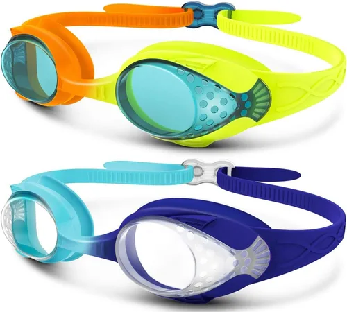 Miniatura 22 de OutdoorMaster - Gafas de natación de ajuste rápido para niños (2 unidades)