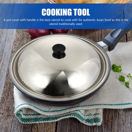Miniatura 7 de Angoily Tapa de olla de acero inoxidable, cubierta de salpicaduras de aceite para cocinar, herramienta de cocina para retener el calor y evitar