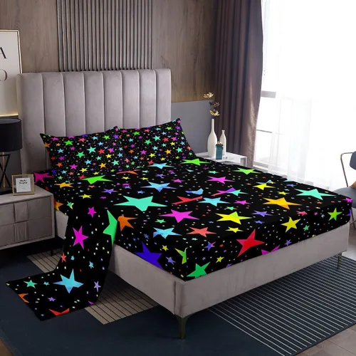 Miniatura 34 de Erosebridal Groovy Flower Sábanas de Cama Fiesta de los 70s Juegos de Sábanas Tamaño Individual Sábanas Florales Arcoíris Juegos de Sábanas y Fundas