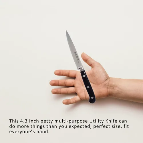 Miniatura 4 de MATTSTONE HILL - Cuchillo de cocina de 4.3 pulgadas, cuchillo para verduras, acero alemán, mango de triple remache