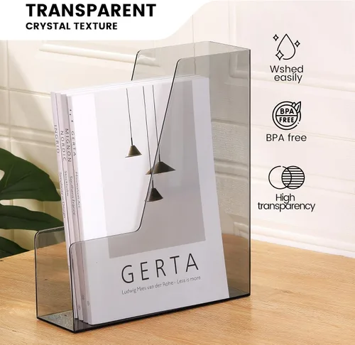 Miniatura 3 de CiWiVOKi Organizador Vertical de Archivos, Organizador de Escritorio de PET y Contenedores de Almacenamiento para Revistas, Carpetas, Cuadernos