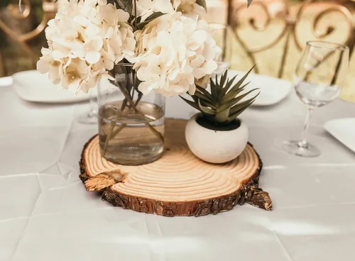 Miniatura 3 de Juego de (12) rebanadas de madera natural de 10-11 pulgadas, decoraciones rústicas para fiestas, decoración rústica de boda, galletas de madera (12)