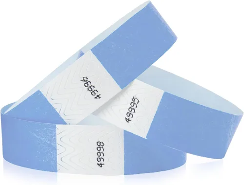 Miniatura 19 de 500 pulseras Tyvek verde neón para eventos, diseño a prueba de manipulaciones y color fluorescente que evitan la reutilización, pulseras de grado