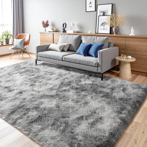 Miniatura 19 de Terrug Alfombra Corredor Negra Esponjosa para Dormitorio, 2x6 Pies Lindas Alfombras de Área de Pelo Largo para Pasillo, Alfombra de Felpa Suave