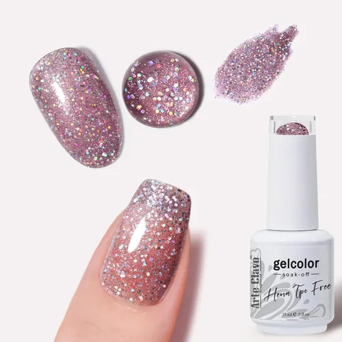 Miniatura 30 de Arte Clavo Esmalte de uñas de gel rosa lechosa de 0.5 fl oz, con luz LED, UV, remojado, transparente, rosa nude, manicura francesa, rosa claro